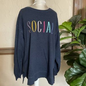 WILDFOX “SOCIAL GRAPHIC” sweatshirt SIZE LARGE